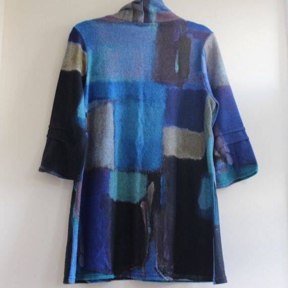 Damee Colorblock Turtleneck Tunic‎ Women's S Oversized Boxy Lagenlook Arttowear - Picture 6 of 11